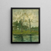 Due alberi che si stagliano dietro un corso d'acqua - Piet Mondrian — quadro incorniciato alla parete