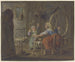 Una vecchia donna fila del filo mentre un bambino con un uccello - Pieter Bartholomeusz Barbiers — vista dell’opera