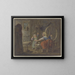 Una vecchia donna fila del filo mentre un bambino con un uccello - Pieter Bartholomeusz Barbiers — quadro incorniciato alla parete