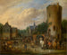 Eine Dorfszene - Pieter Bout — Ansicht des Kunstwerks