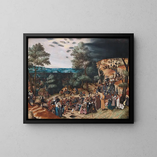 Christ auf dem Weg zum Kalvarienberg - Pieter Brueghel der Jüngere — gerahmtes Bild an der Wand