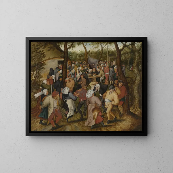 Hochzeitstanz im Freien - Pieter Brueghel der Jüngere — gerahmtes Bild an der Wand