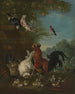 Domestic Chickens and Chicks in a Park - Pieter Casteels — artwork view
