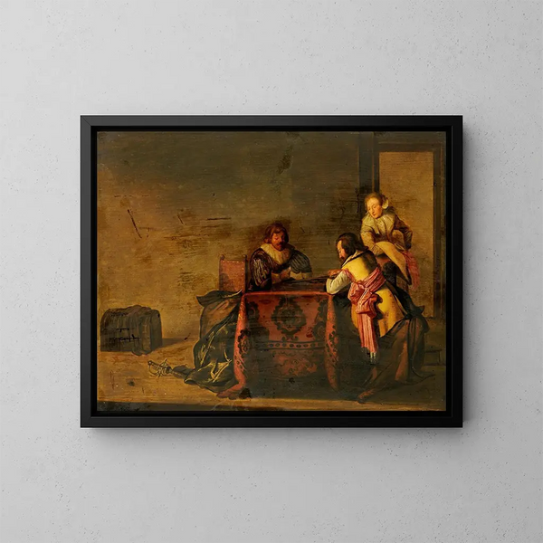 Spieler von Tric Trac - Pieter Codde — gerahmtes Bild an der Wand