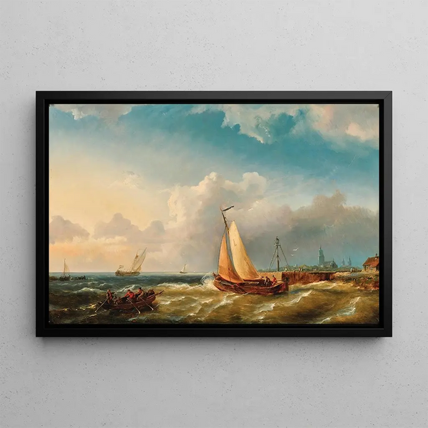 Pieter Cornelis Dommersen - A Harbour View.webp