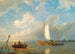 Ships in a Dutch estuary at low tide - Pieter Cornelis Dommersen — artwork view