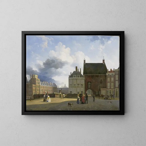 Die Tür des Gefängnisses und den Platz in Den Haag - Pieter Daniel van der Burgh — gerahmtes Bild an der Wand