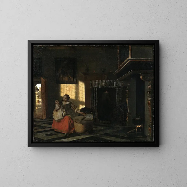 Pieter De Hooch - Interior with a Mother close to a Cradle.webp