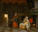 Donna e bambino con una serva - Pieter de Hooch — vista dell’opera