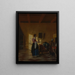 Woman with a Water Jug and a Man Near a Bed - Pieter de Hooch — framed artwork on a wall