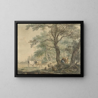 Pieter Gerardus van Os - Landschap met twee herders met vee.webp