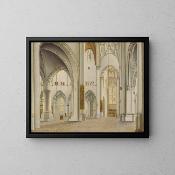 L'interno di San Bavo di Haarlem - Pieter Jansz Saenredam — quadro incorniciato alla parete