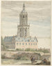 Vue du palais de Frédéric V, électeur palatin, et de l'église Saint-Cunerak de Rhenen - Pieter Jansz. Saenredam — artwork view