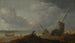 Scene of a beach with a view of a rough sea with many ships - Pieter Mulier the Elder — artwork view