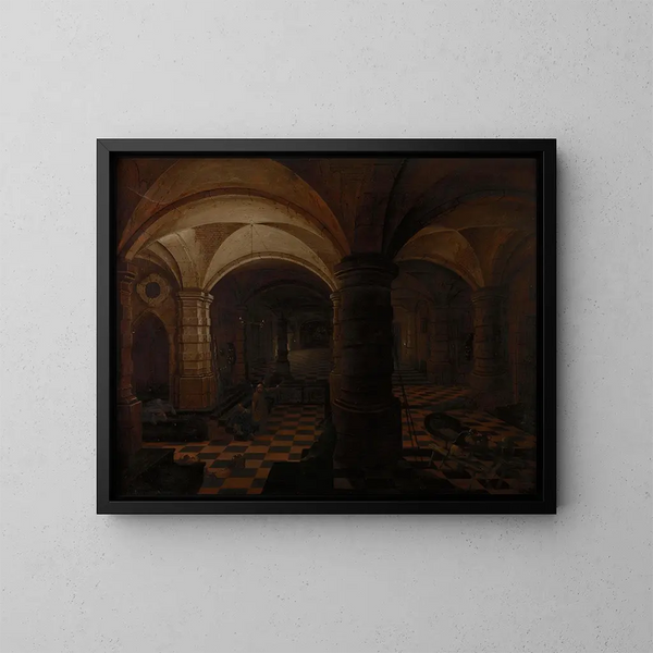 Die Befreiung des heiligen Petrus - Pieter Neeffs der Ältere — gerahmtes Bild an der Wand