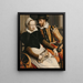 Mann und Frau am Spinnrad - Pieter Pietersz. — gerahmtes Bild an der Wand
