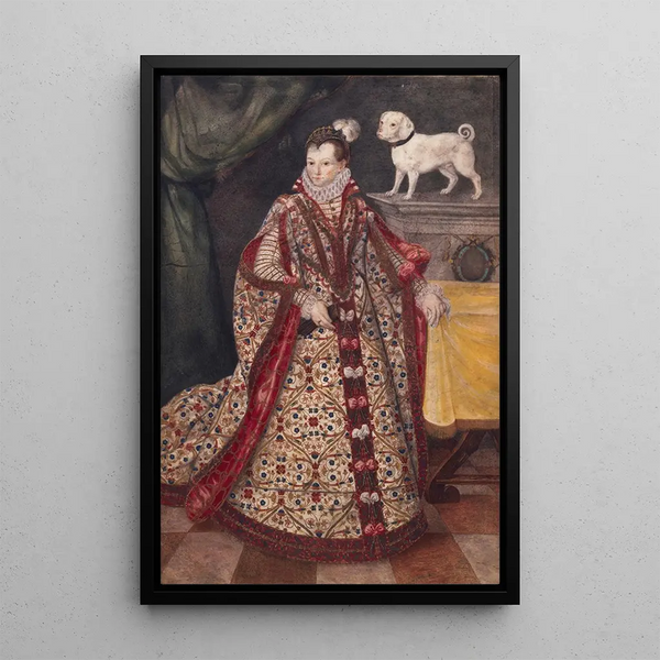 Portrait of a Moravian woman - Pieter Pietersz the Younger — framed artwork on a wall