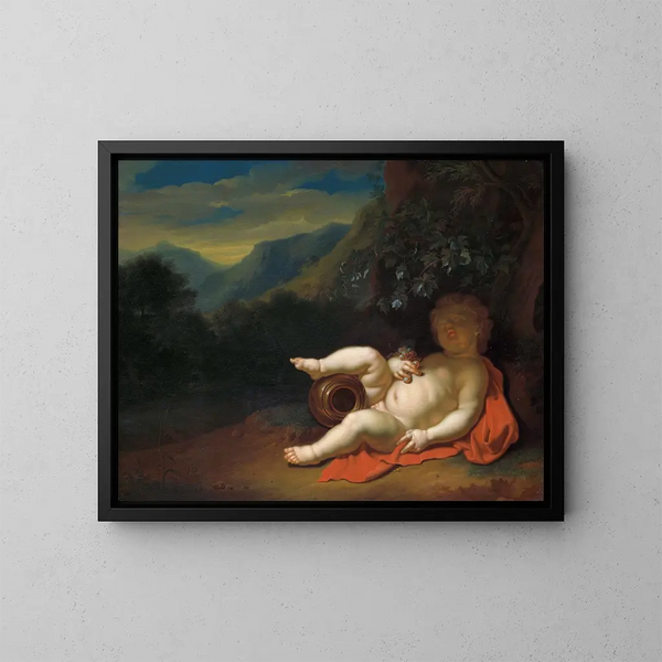 L'Enfant Bacchus - Pieter van der Werff — quadro incorniciato alla parete