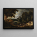 Landschaft mit Brücke - Pieter Verdussen — gerahmtes Bild an der Wand