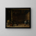 Innenansicht eines Bauernhofs mit einer Bauernfamilie - Pieter de Bloot — gerahmtes Bild an der Wand