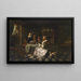 Interno borghese con quattro persone - Cerchio di Pieter de Hooch — quadro incorniciato alla parete