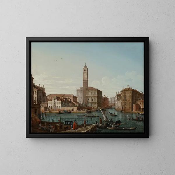 Venedig mit dem Großen Kanal, S. Geremia und dem Eingang des Cannaregio - Pietro Bellotti — gerahmtes Bild an der Wand