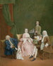 Portrait of a Venetian family with a servant serving coffee - Pietro Longhi — artwork view