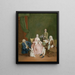 Portrait of a Venetian family with a servant serving coffee - Pietro Longhi — framed artwork on a wall
