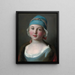 Ritratto di una giovane ragazza russa in abito blu - Pietro Rotari — quadro incorniciato alla parete