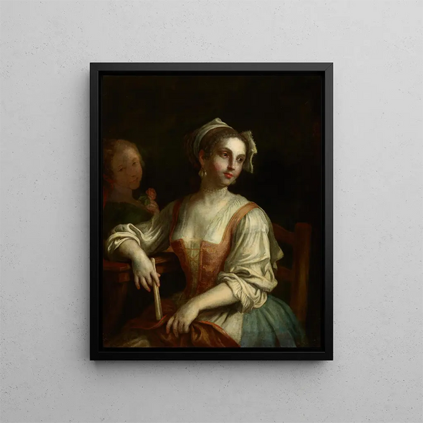 Pietro Rotari - Woman with a Fan and a Woman with a Rose.webp