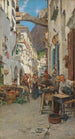 Rue avec terrasses à Amalfi - Pietro Scoppetta — artwork view