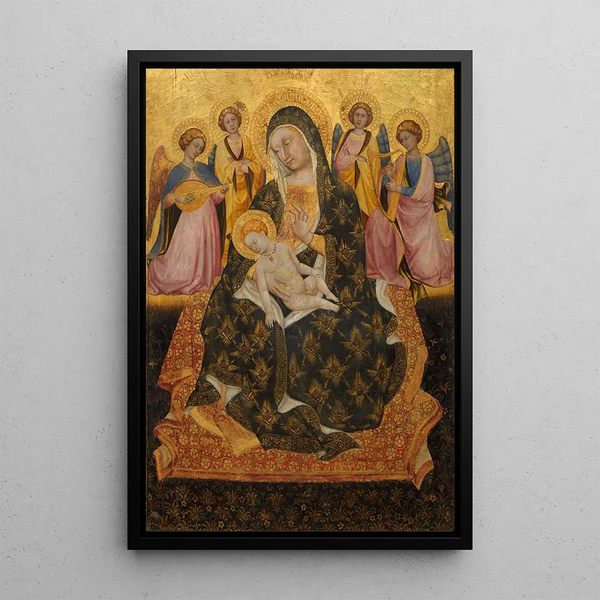 Virgin and Child with Angels - Pietro di Domenico da Montepulciano — framed artwork on a wall