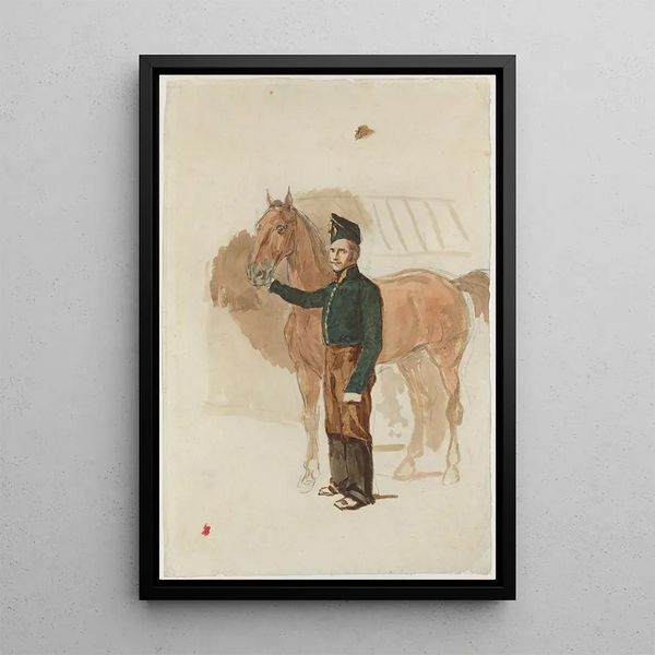 Piotr Michaowski - Stableman with a horse.webp
