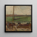 Polder mit einem Güterkahn, der in der Nähe von Amsterdam vor Anker liegt II - Piet Mondrian — gerahmtes Bild an der Wand
