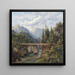 Pont en bois sur un ruisseau de montagne - Edmund Hd — gerahmtes Bild an der Wand