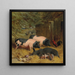 Porcs Berkshire e Galli in un cortile con fieno - John Frederick Herring Snr — quadro incorniciato alla parete