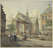 the lock gate near a church, on the left a veiled lady, an officer, and a lady with a boy - Johannes Huibert Prins — artwork view
