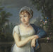 Ritratto di una Donna vicino a una balaustra - Jean-Baptiste-Jacques Augustin — ambientato in un interno