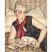Reproduktion des Gemäldes Portrait einer Frau, die liest, mit einem Hund - Gerda Wegener