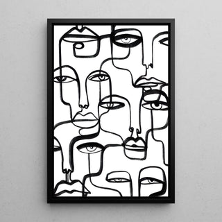Black and white decorative panel - Intertwined Gazes