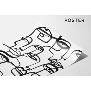 Black and white decorative panel - Intertwined Gazes