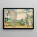 Ein graues, geschecktes Hengst-Pferd in einer Landschaft - Prager Schule — gerahmtes Bild an der Wand