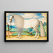 Graues gestromtes Hengstbild in einer Landschaft - Prager Schule — gerahmtes Bild an der Wand
