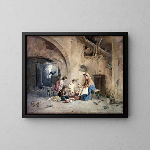 Il Bagno - Caravaggio — quadro incorniciato alla parete