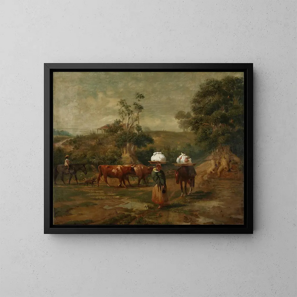 Laveuses dans le bas de Belgrano - Prilidiano Pueyrredón — gerahmtes Bild an der Wand
