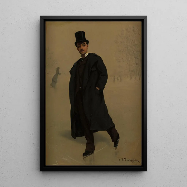 Skater at Bois de Boulogne - Prosper-Joseph Florence — framed artwork on a wall