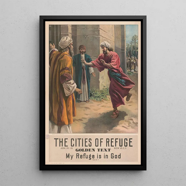 The Cities of Refuge - Providence Lith Co — framed artwork on a wall
