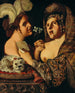 Eine Allegorie des Sinns des Geruchs und des Gehörs - Pseudo Caroselli — Ansicht des Kunstwerks