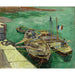 Reproduktion des Gemäldes Quai mit Männern beim Entladen von Sandschiffen - Vincent van Gogh