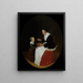 eines Gemäldes einer Mutter, die ihrem Kind Brei gibt - Quirijn van Brekelenkam — gerahmtes Bild an der Wand